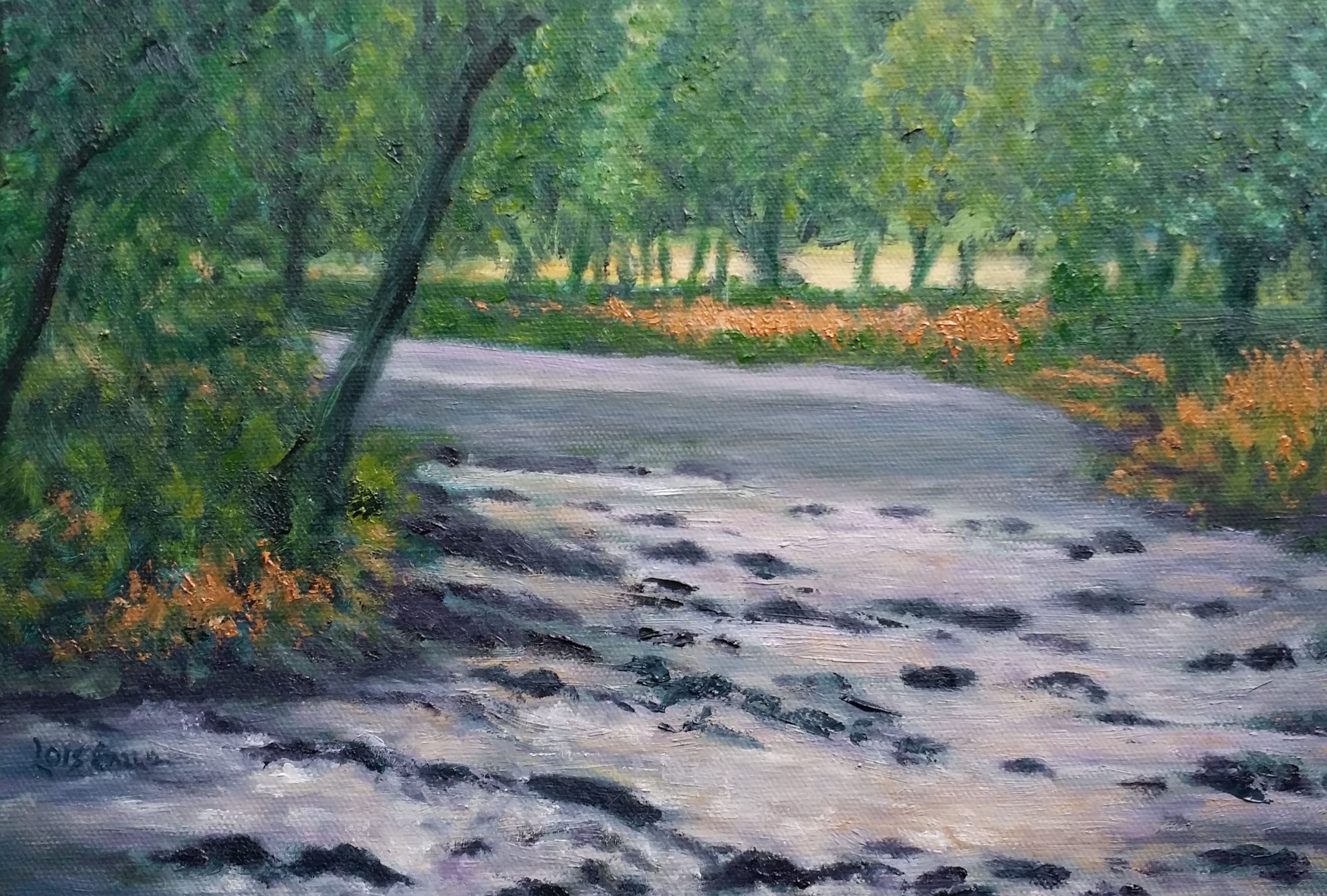 Wandering Rocky Stream - oil painting by Lois Gallo